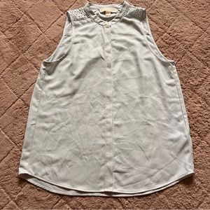 Michael Kors Sleeveless Button Down Blouse Preppy‎ Minimalist Capsule Size S